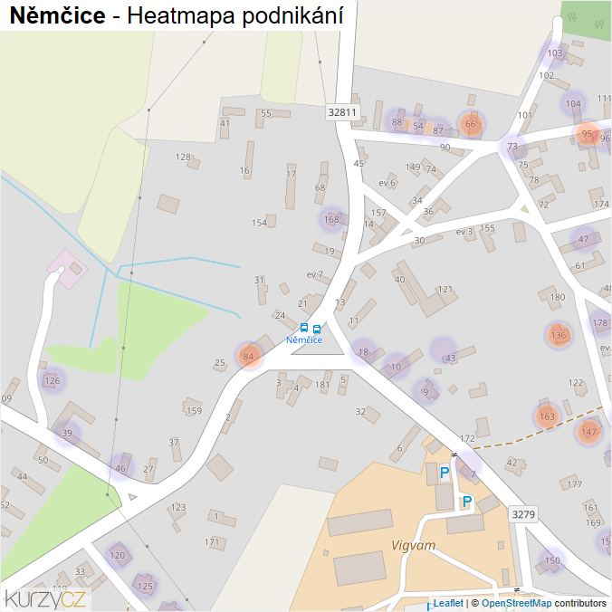 Mapa Němčice - Firmy v části obce.