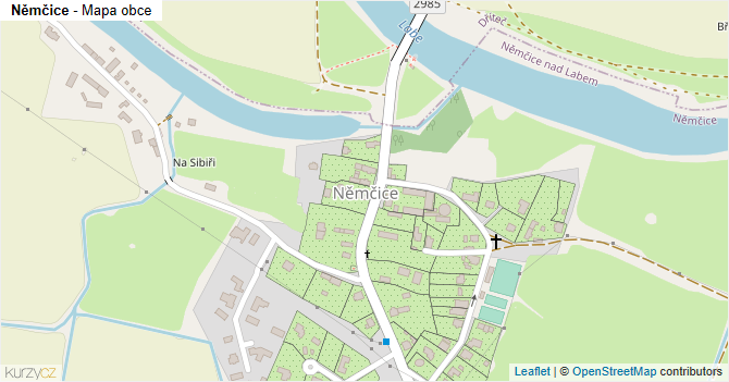 Němčice - mapa obce