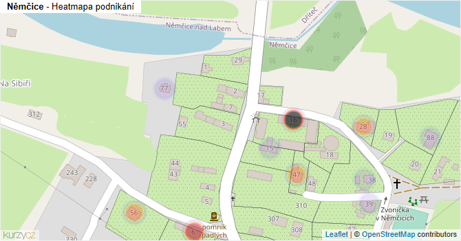 Němčice - mapa podnikání