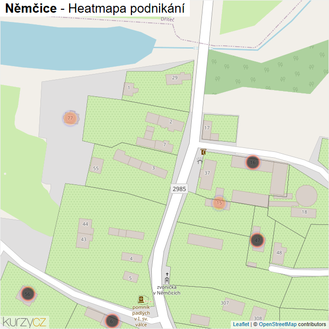 Mapa Němčice - Firmy v obci.