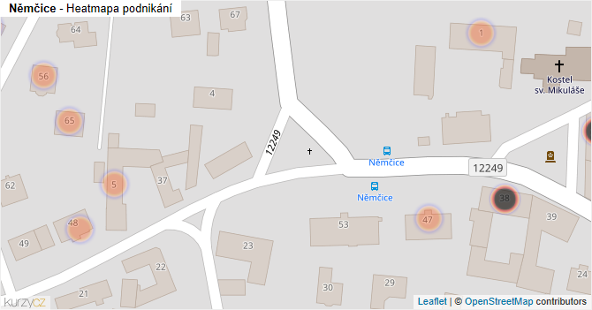 Němčice - mapa podnikání