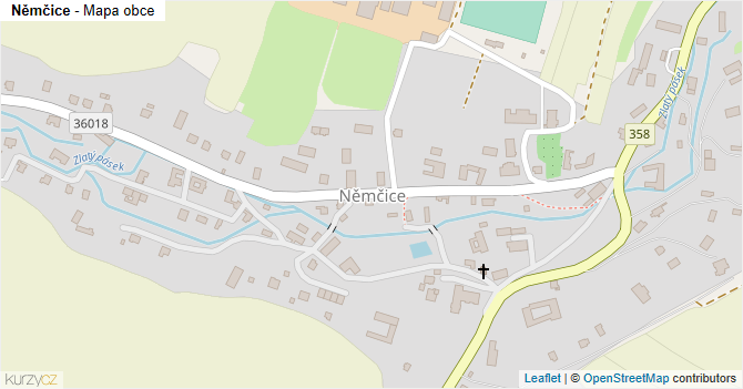 Němčice - mapa obce
