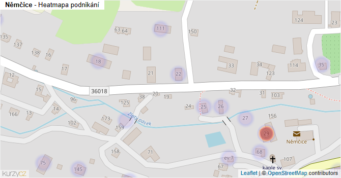 Němčice - mapa podnikání