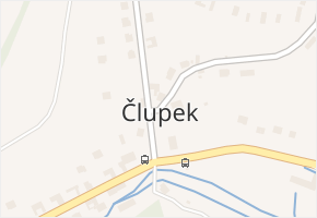 Člupek v obci Němčice - mapa části obce