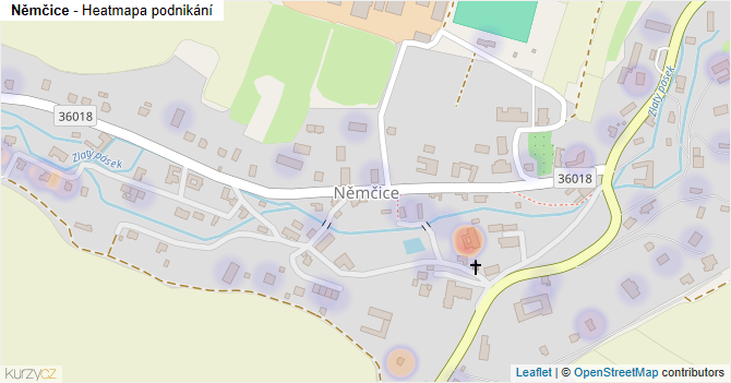 Němčice - mapa podnikání