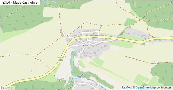 Zhoř - mapa části obce