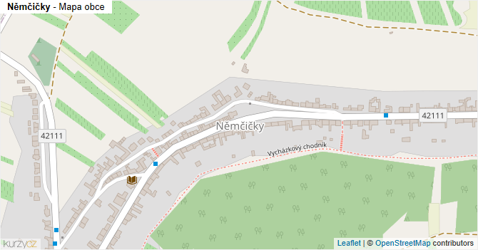 Němčičky - mapa obce