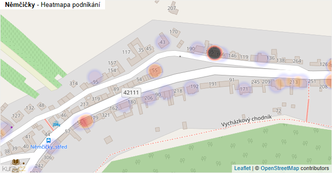 Němčičky - mapa podnikání