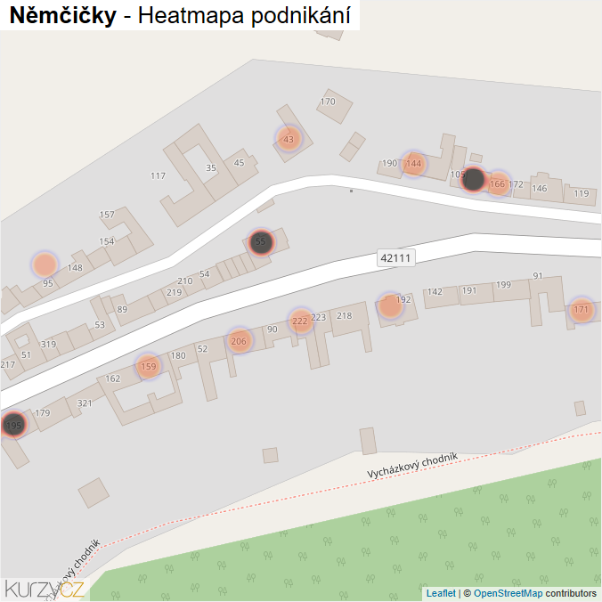 Mapa Němčičky - Firmy v obci.