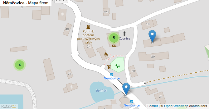 Němčovice - mapa firem