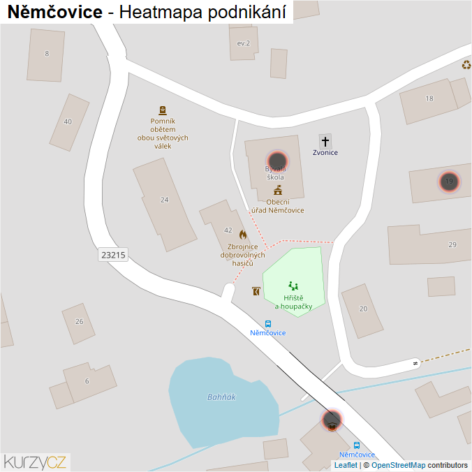Mapa Němčovice - Firmy v obci.