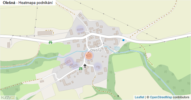 Olešná - mapa podnikání