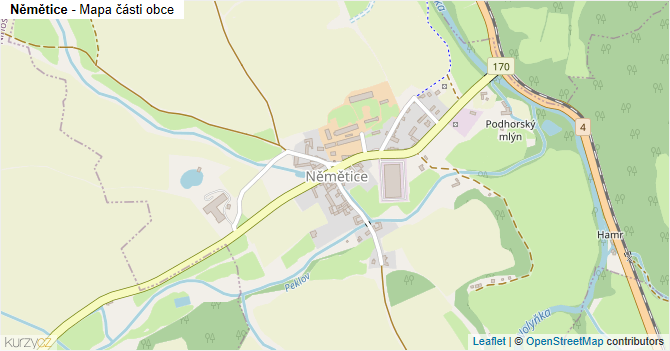 Němětice - mapa části obce