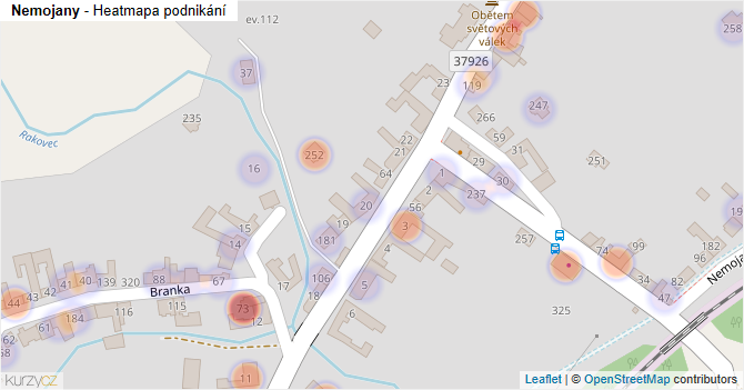 Nemojany - mapa podnikání