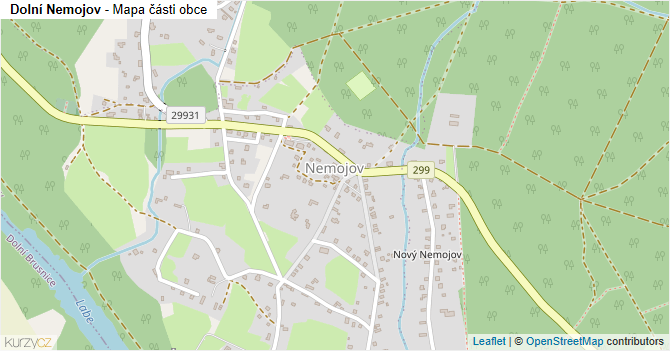 Dolní Nemojov - mapa části obce