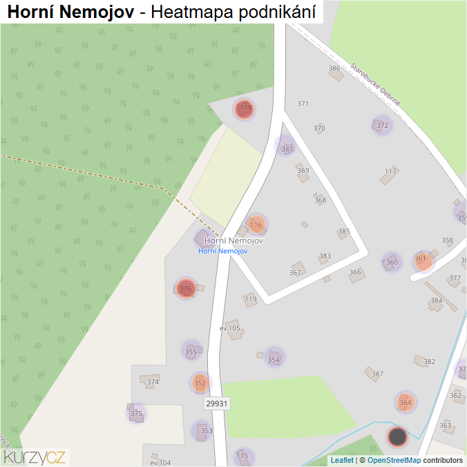 Mapa Horní Nemojov - Firmy v části obce.
