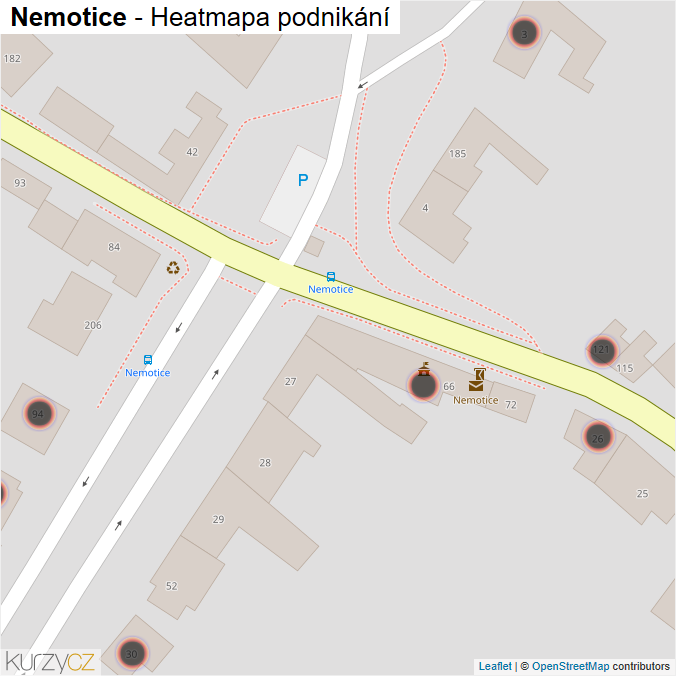 Mapa Nemotice - Firmy v obci.