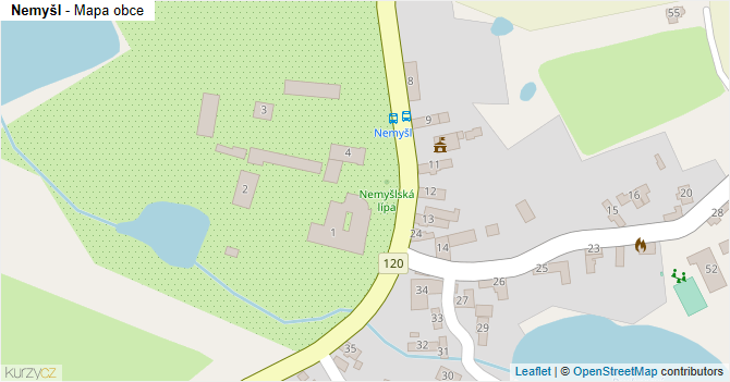Nemyšl - mapa obce