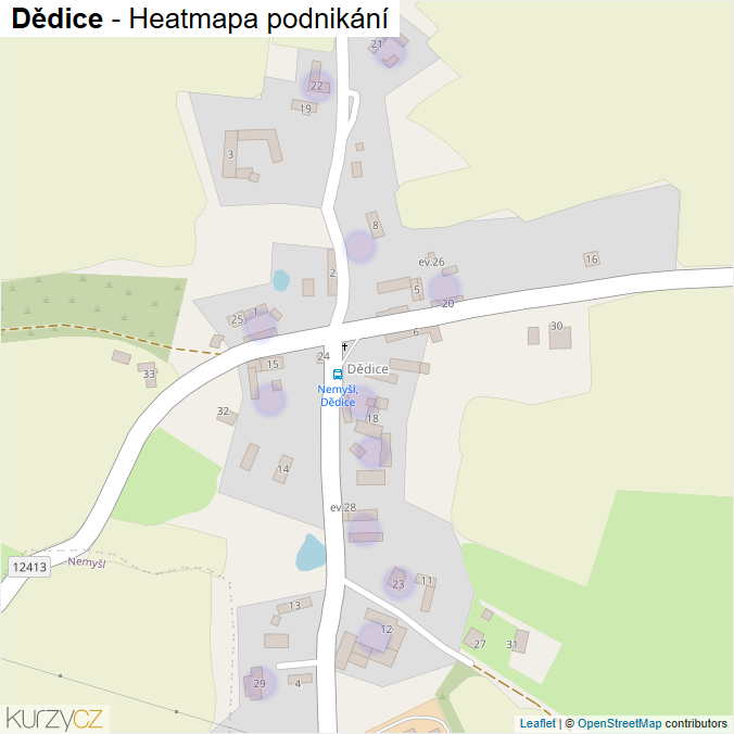 Mapa Dědice - Firmy v části obce.
