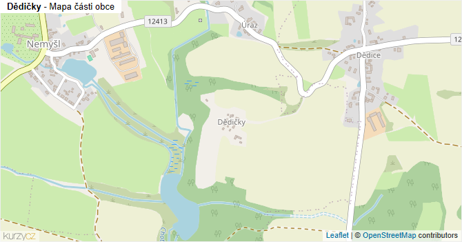 Dědičky - mapa části obce