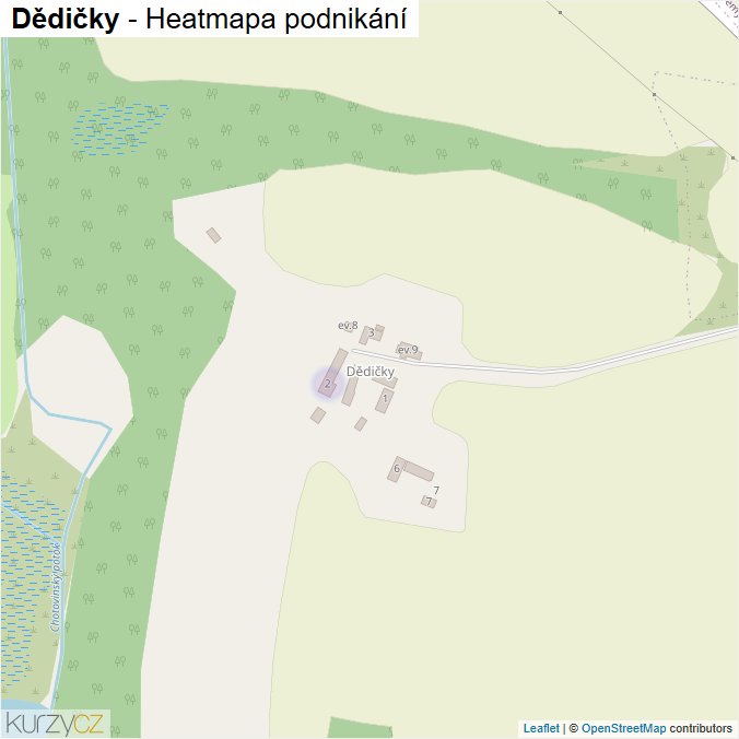 Mapa Dědičky - Firmy v části obce.