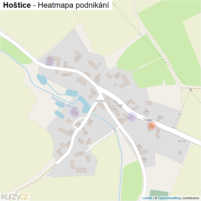 Mapa Hoštice - Firmy v části obce.