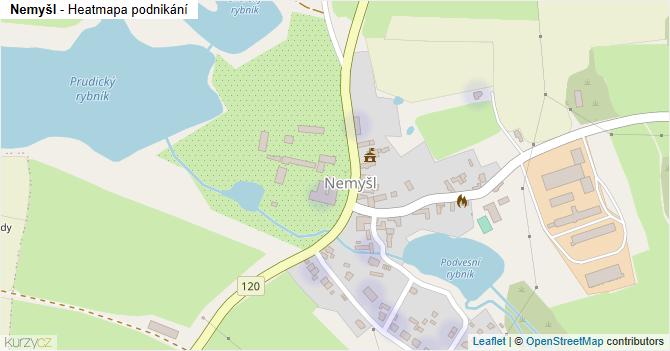 Nemyšl - mapa části obce