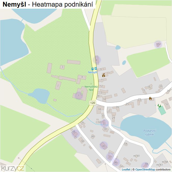 Mapa Nemyšl - Firmy v části obce.