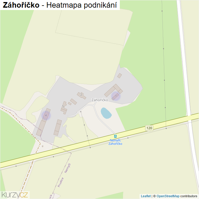 Mapa Záhoříčko - Firmy v části obce.
