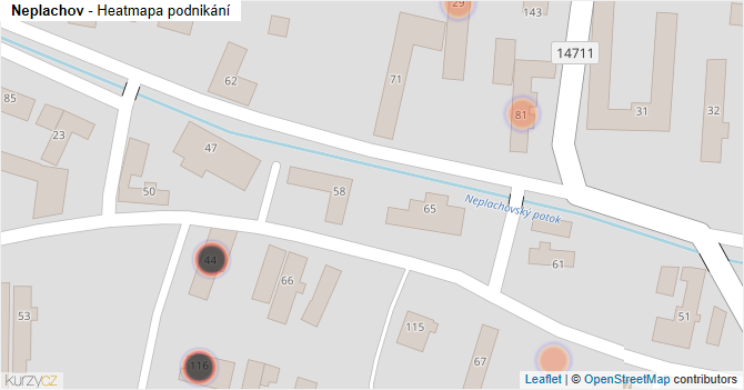 Neplachov - mapa podnikání