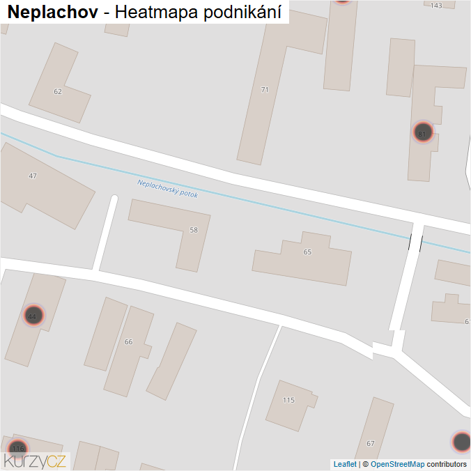 Mapa Neplachov - Firmy v obci.