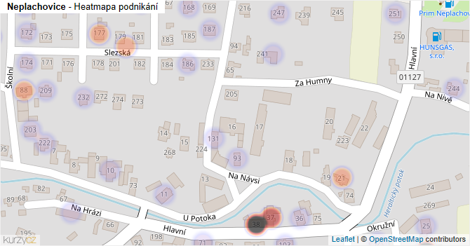 Neplachovice - mapa podnikání