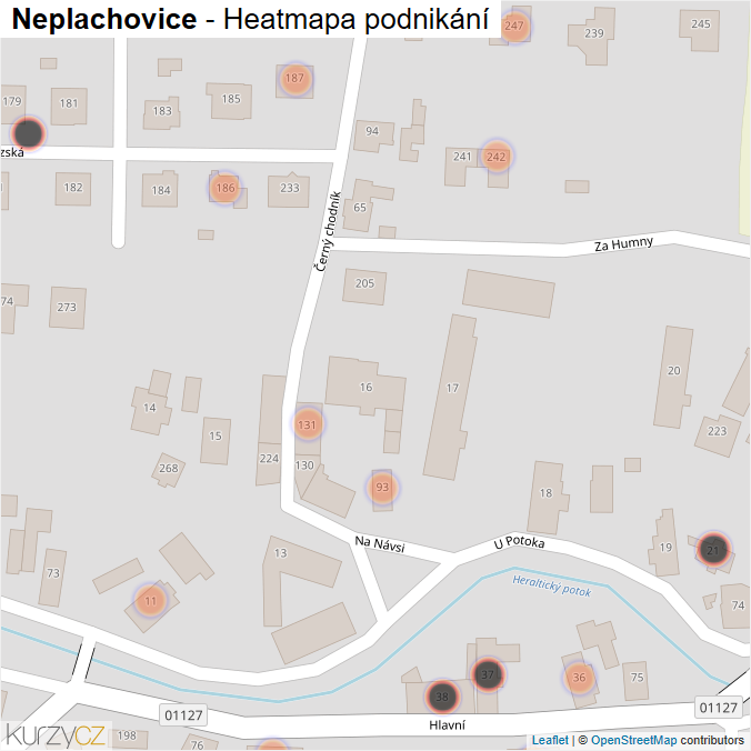 Mapa Neplachovice - Firmy v obci.