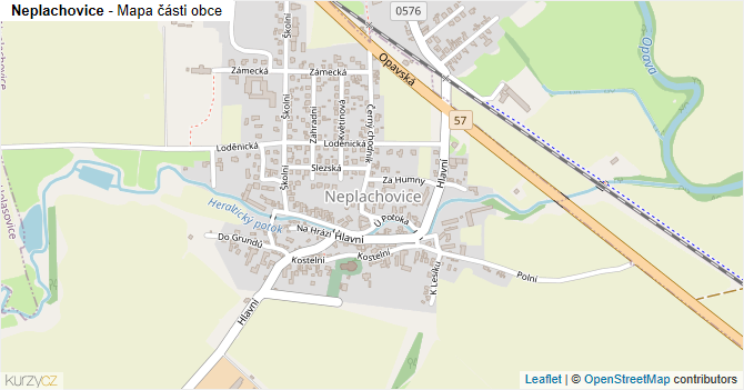 Neplachovice - mapa části obce
