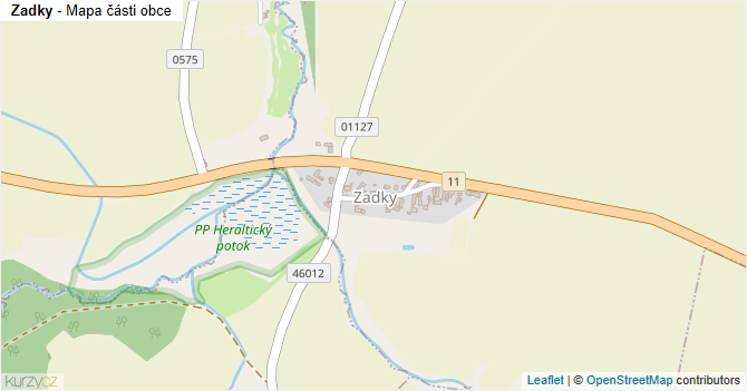 Zadky - mapa části obce