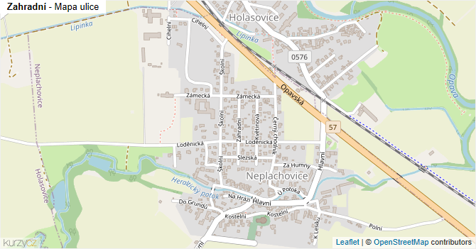 Zahradní - mapa ulice