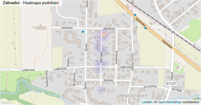 Zahradní - mapa podnikání