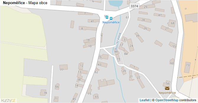 Nepoměřice - mapa obce