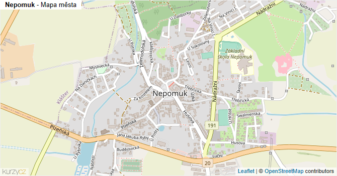 Nepomuk - mapa města