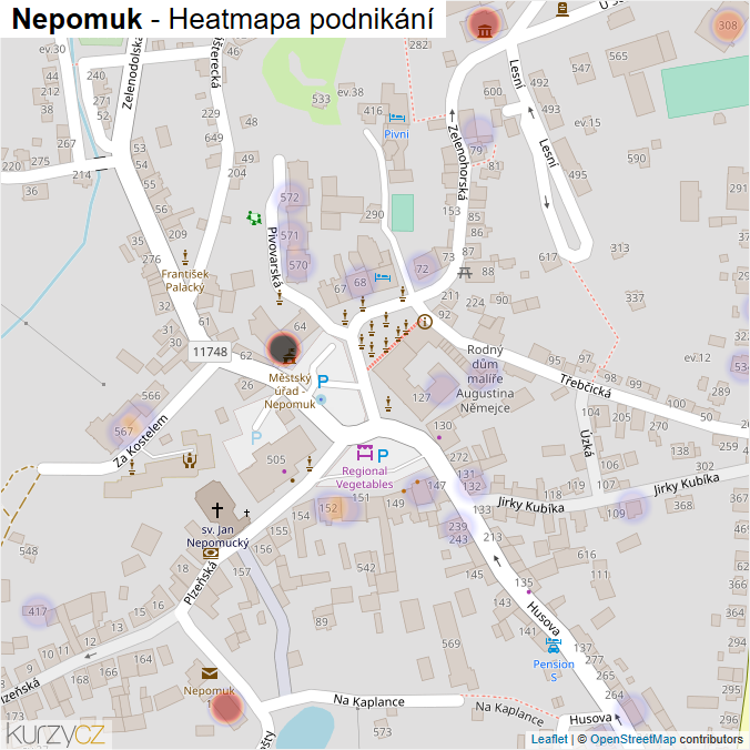 Mapa Nepomuk - Firmy v obci.