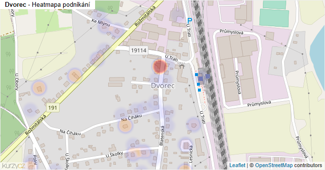 Dvorec - mapa podnikání