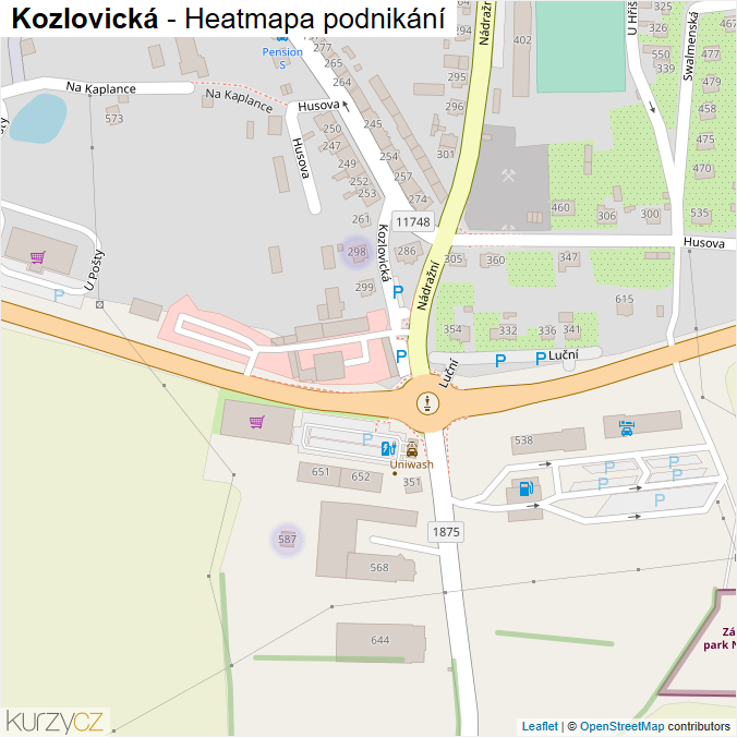 Mapa Kozlovická - Firmy v ulici.