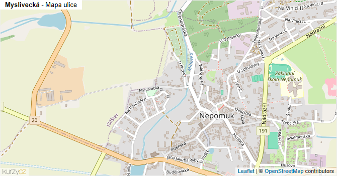 Myslivecká - mapa ulice