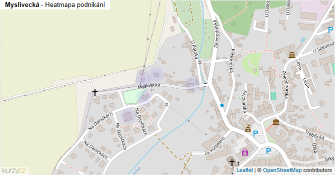 Myslivecká - mapa podnikání