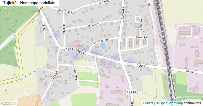 Tojická - mapa podnikání