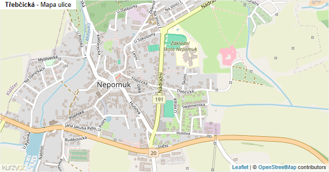 Třebčická - mapa ulice