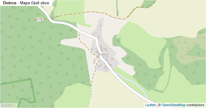 Dvérce - mapa části obce