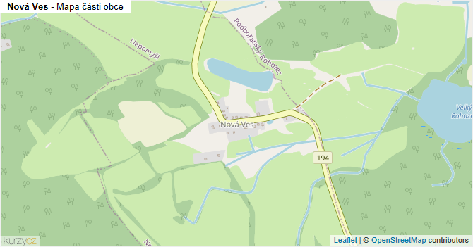 Nová Ves - mapa části obce