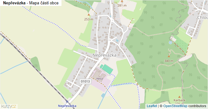 Nepřevázka - mapa části obce