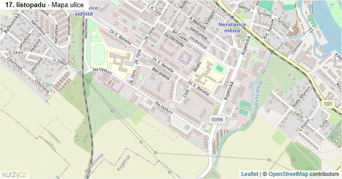 17. listopadu - mapa ulice